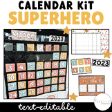 Superhero Theme Calendar Kit | EDITABLE