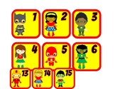Superhero Theme Calendar Numbers and Months