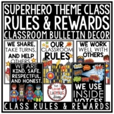 Superhero Theme Classroom Decor Rules Reward Tag Back to S