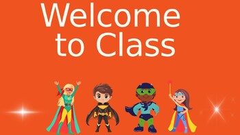 Preview of Superhero Theme Classroom Slides Classroom Management