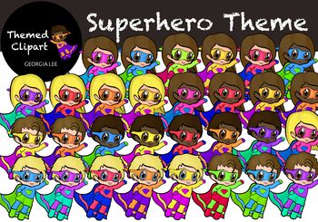 Preview of Superhero Theme Clipart that you can also use as ClassDojo Avatars!