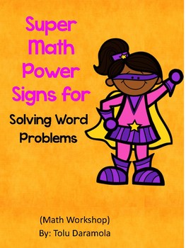 Preview of Superhero Theme:Math Strategy Poster for Story Problems (Addition & Subtraction)