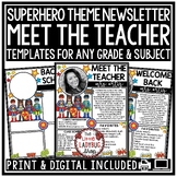 Superhero Theme Meet the Teacher Template Editable, Back t