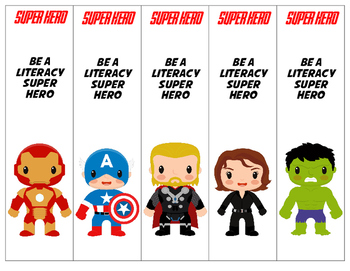 Superhero Theme Printable Bookmarks 15 different by Dadio 