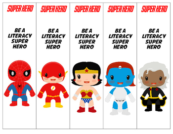 Printable Superhero Bookmarks for Kids