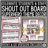 Superhero Theme Student & Teacher Shout Out Bulletin Board