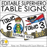 Superhero Theme Table Signs - Superhero Theme Decor