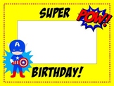 Superhero Themed Classroom Birthday Display *Editable*