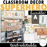 Superhero Themed Classroom Decor Bundle | EDITABLE
