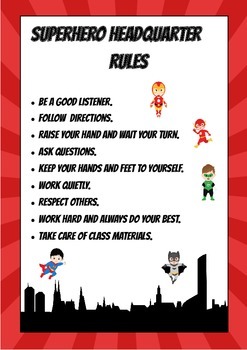 Superhero Themed Classroom Rules by twinninginfirst | TpT