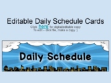 Superhero Themed Daily Schedule editable cards