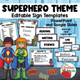 Superhero Themed Sign Templates {Editable}