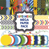 Superhero Themed MEGA Digital Paper and Clip Art Pack