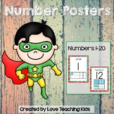 Superhero Classroom Decor Number Posters