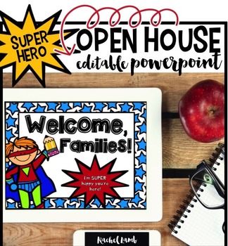 Preview of Superhero Themed Parent Night Open House Back to School Powerpoint