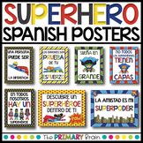 Superhero Themed SPANISH Classroom Motivational Posters