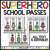 Superhero Themed School Passes for Restroom, Nurse, Office