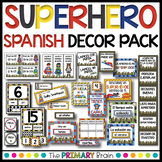 Superhero Themed Spanish Classroom Decor Pack BUNDLE
