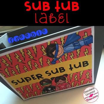 Preview of Superhero Themed Sub Tub Label