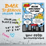 Superhero Themed Welcome Poster - Editable in Powerpoint, 