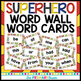 Superhero Themed Word Wall Word Cards - Fry Word Aligned