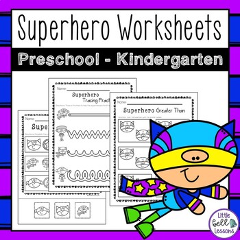 superhero themed worksheets printables by little bell lessons tpt