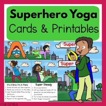Preview of Superhero Themed Yoga Cards