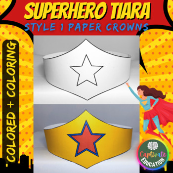Superhero Tiara 1 Craft Paper Crowns Hat Activities Bundle Women's ...