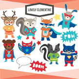 Superhero Woodland animals clip art  - Lovely Clementine