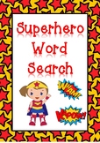 Superhero Word Search - Cover for Class' Work