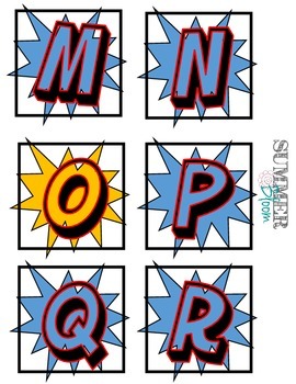 Superhero Word Wall Alphabet by SummerBloom Creations | TPT
