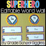 Editable Word Wall Template - Superhero Bulletin Board Hig