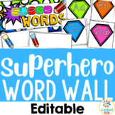 Superhero Theme: Editable Word Wall or Sound Wall Bulletin