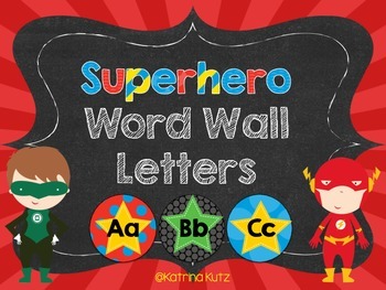 Preview of Superhero Word Wall  Letter Headers