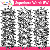 Superhero Words Clipart: Onomatopoeia & Comic Clip Art, Bl