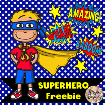 Preview of Superhero Words and Phrases Clipart Freebie