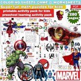 Superhero Worksheets activities printable-SIGHT WORDS-MATH