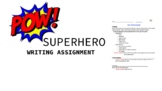 Superhero Writing Assignment
