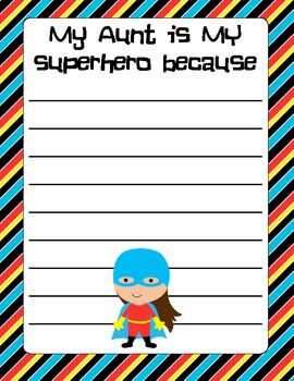 Superhero Writing (Mothers Day) by Megan Hobaugh | TpT
