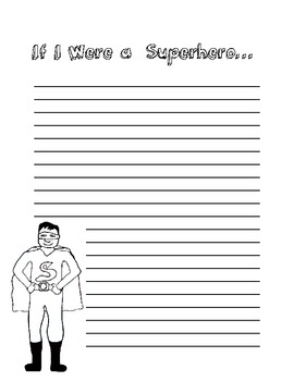 Superhero Writing Prompt Paper by TeacherTaylor | TpT