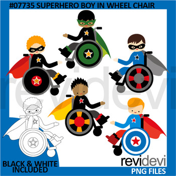 Preview of Superhero boy in wheelchair clip art