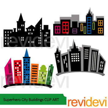 superhero city buildings clip art by revidevi teachers pay teachers