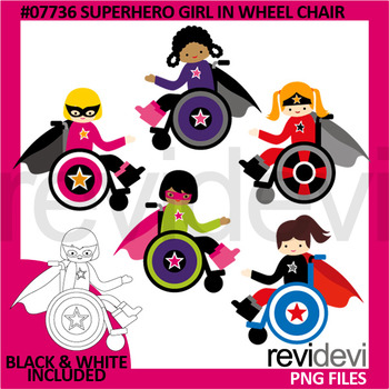 Preview of Superhero girl in wheelchair clipart