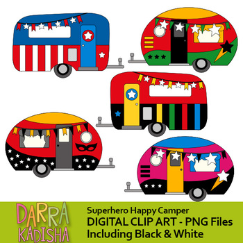 Happy Campers Clipart, Camper Clipart Graphic by Chonnieartwork · Creative  Fabrica