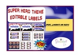 Super hero  inspired theme labels back to school decor