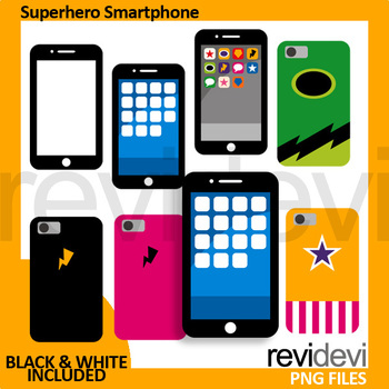 Preview of Superhero smartphone clip art