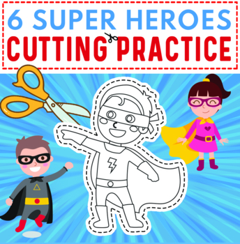 Preview of Superheroes Activities : Preschool Cutting Practice / Scissor Skills Activities