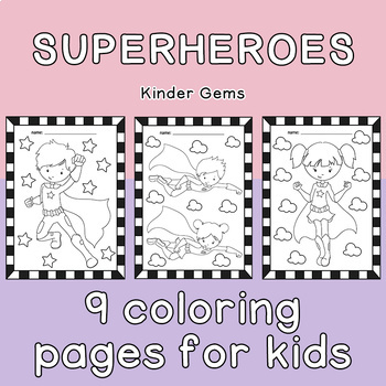 Preview of Superheroes Coloring Pages for Preschool and Kindergarten
