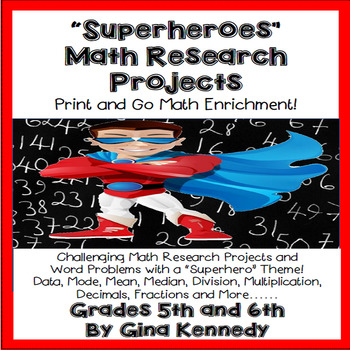 Preview of Superheroes Math Projects and Word Problems for Upper Elementary!