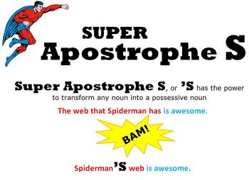 Preview of Superheroes Possessive Noun Unit